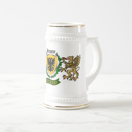 Browne Irish Shield Personalized Bierpul (Voorkant rechts)