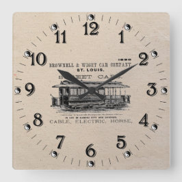 Brownell Car Company 1890 Vierkante Klok