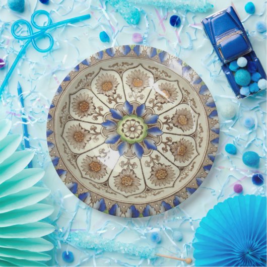 Brownfield Cyprus Polychroom 19C 9-inch bord op pa (Feest)