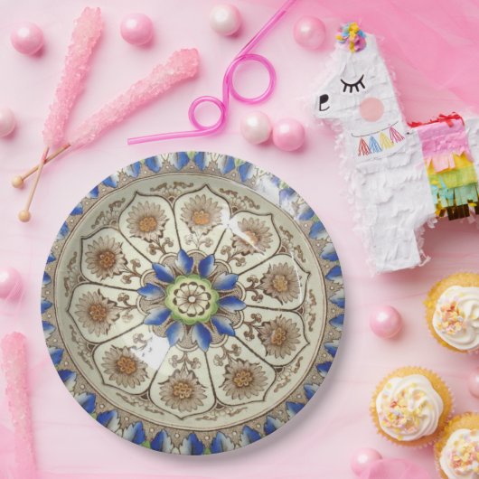 Brownfield Cyprus Polychroom 19C 9-inch bord op pa (Feest)