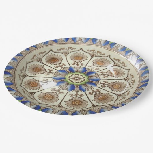 Brownfield Cyprus Polychroom 19C 9-inch bord op pa (Gekanteld)