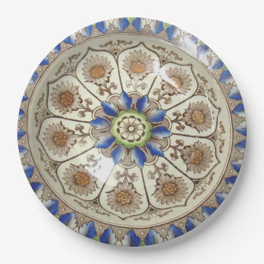 Brownfield Cyprus Polychroom 19C 9-inch bord op pa (Voorkant)