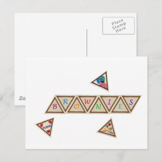 Brownie Badge Briefkaart (Voorkant / Achterkant)