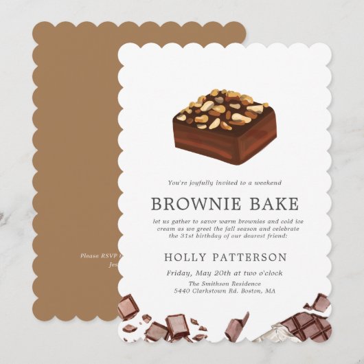 Brownie Bak | Kleine activiteit in het weekend Kaart (Voorkant / Achterkant)