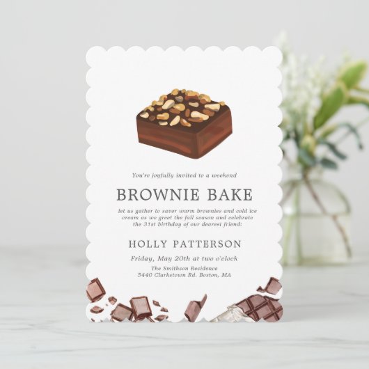 Brownie bakken | Kleine bijeenkomst in het weekend Kaart (Staand voorkant)