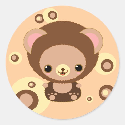 brownie-beer ronde sticker (Voorkant)