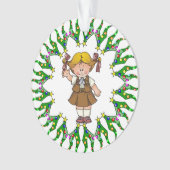 Brownie Blonde Hair Tree Wreath Ornament (voorkant)