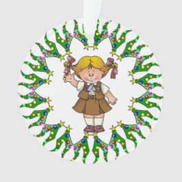 Brownie Blonde Hair Tree Wreath Ornament