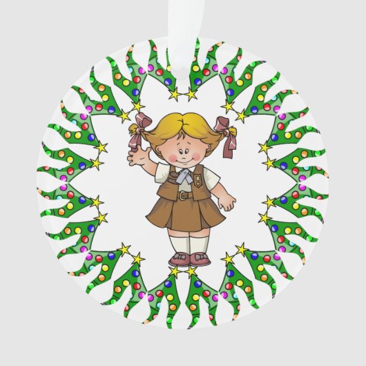 Brownie Blonde Hair Tree Wreath Ornament (voorkant)