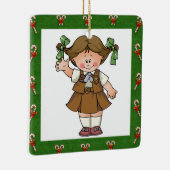 Brownie Brunette Green Lijst Candycanes Keramisch Ornament (Rechts)
