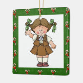 Brownie Brunette Green Lijst Candycanes Keramisch Ornament (Links)