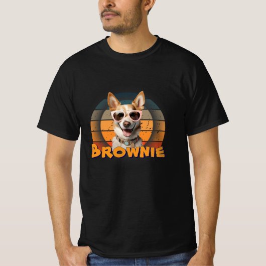 Brownie de koele hond - Retro zonnebril Pup T-shirt (Voorkant)
