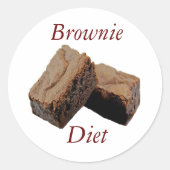 Brownie Diet Ronde Sticker (Voorkant)