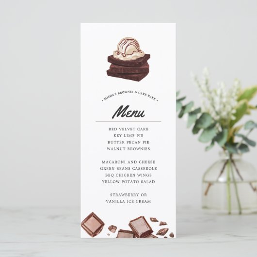 Brownie en Cake Bakken | Thema Menu (Staand voorkant)