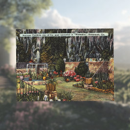 Brownie Gardens Wormsloe Savannah GA retro Briefkaart