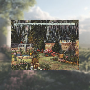 Brownie Gardens Wormsloe Savannah GA retro Briefkaart