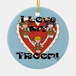 Brownie I Love My Troop Heart Keramisch Ornament
