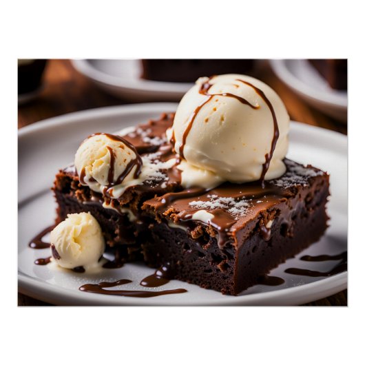 Brownie met ijs op de top perfect poster (Voorkant)