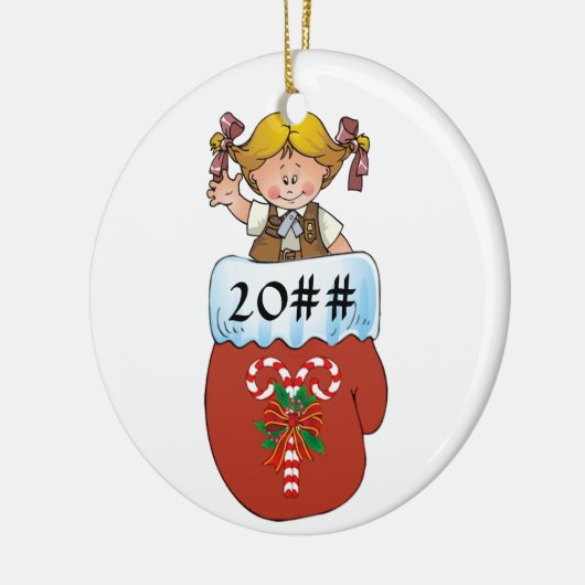 Brownie Mitten Blonde Keramisch Ornament (Links)
