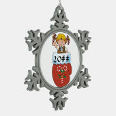Brownie Mitten Blonde Tin Sneeuwvlok Ornament (Links)
