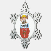 Brownie Mitten Blonde Tin Sneeuwvlok Ornament (Rechts)