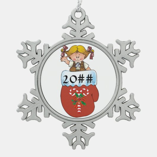 Brownie Mitten Blonde Tin Sneeuwvlok Ornament (Voorkant)