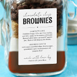 Brownie Mix in een Jar Gift Voedselcontainer Etiket<br><div class="desc">Het perfecte label voor uw 'mix in a jar' cadeaus!</div>