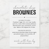 Brownie Mix in een Jar Gift Voedselcontainer Etiket (Enkel label)