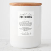 Brownie Mix in een Jar Gift Voedselcontainer Etiket (Voorkant)