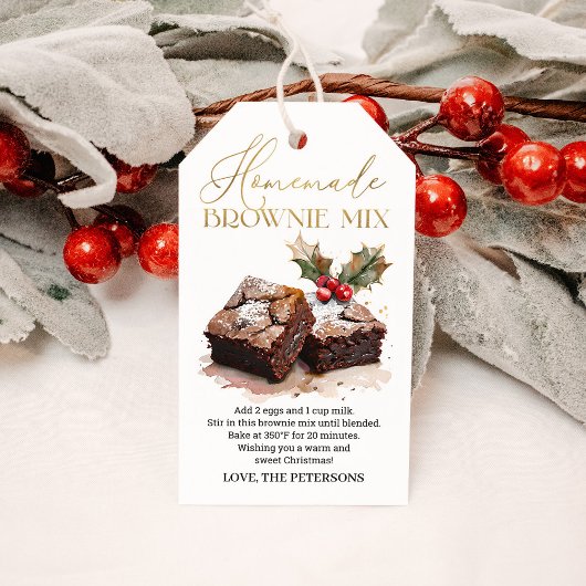Brownie Mix Kerst Holiday Lekkernij Cadeaulabel