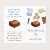 Brownie Mix Zelfgemaakte DIY Kerstcadeau Label Visitekaartje (Buitenkant ongevouwen)
