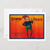 Brownie Pear-label Briefkaart (Voorkant / Achterkant)