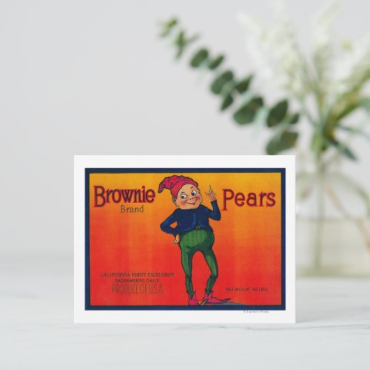 Brownie Pear-label Briefkaart (Staand voorkant)