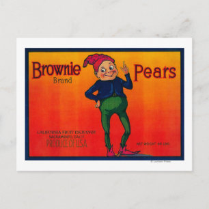 Brownie Pear-label Briefkaart