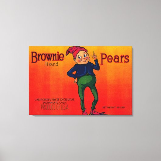 Brownie Pear-label Canvas Afdruk (Voorkant)