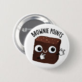 Brownie Points Funny Snack Pun Ronde Button 5,7 Cm (Voorkant /achterkant)