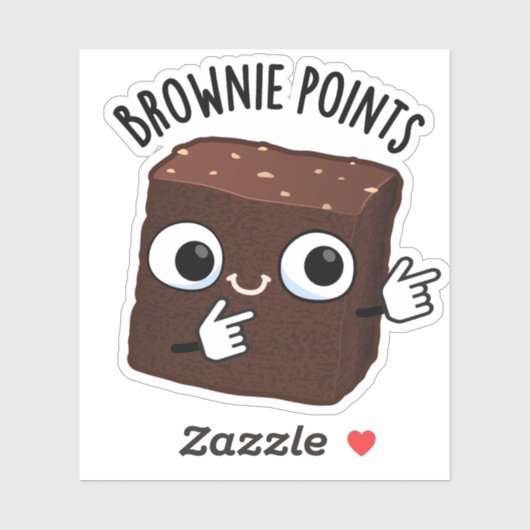 Brownie Points Funny Snack Pun  Sticker (Vel)