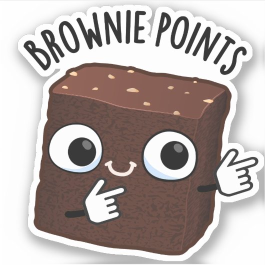 Brownie Punten Grappige Snack Grap  Sticker (Voorkant)