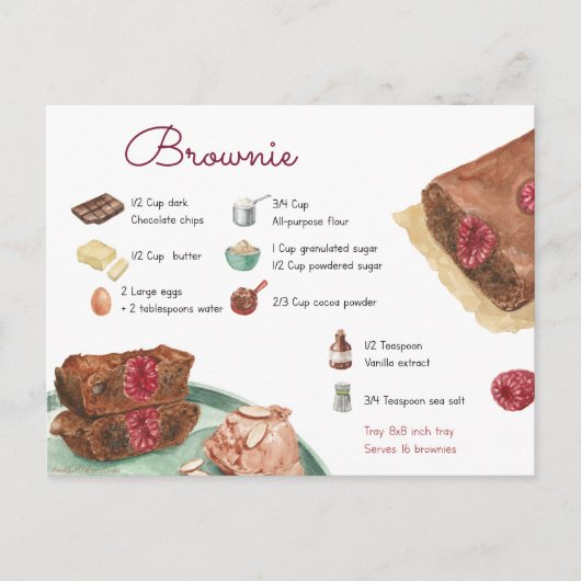 Brownie Recipe Briefkaart (Voorkant)