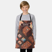 Brownie Retro Kleurrijk Gepersonaliseerd Patroon Schort (Gedragen)