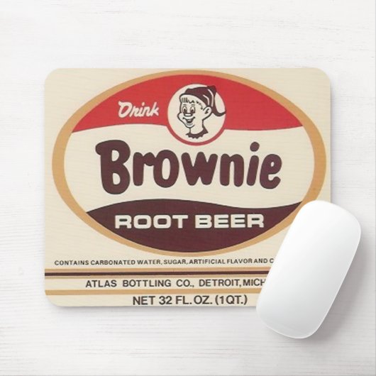 brownie root label mousepad muismat (Met muis)