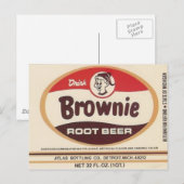 brownie root label postkaart (Voorkant / Achterkant)