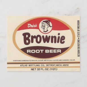 brownie root label postkaart