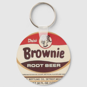 brownie root label vergrote sleutelhanger