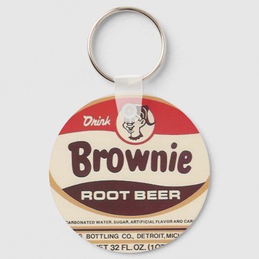 brownie root label vergrote sleutelhanger (Voorkant)