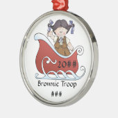 Brownie Scout Sled Black Hair Metalen Ornament (Links)