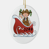 Brownie Scout Sled Brunette Keramisch Ornament (Rechts)