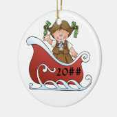Brownie Scout Sled Brunette Keramisch Ornament (Links)