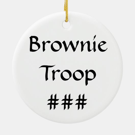 Brownie Scout Sled Brunette Keramisch Ornament (Achterkant)