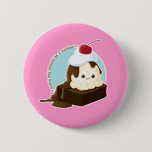 Brownie Sundae Ronde Button 5,7 Cm (Voorkant)
